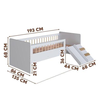 Imagem de Cama Montessoriana Infantil Grade De Proteção e Escorregador