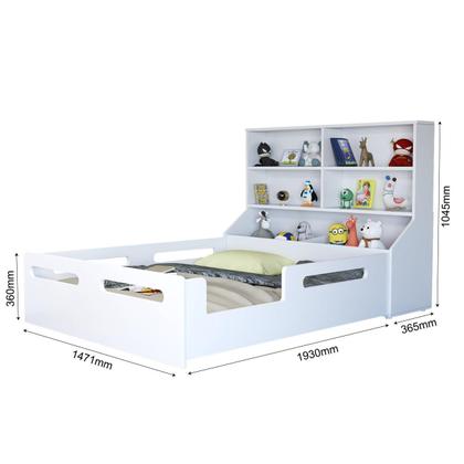 Imagem de Cama Montessoriana Infantil Padrão Casal Com Organizador De Brinquedos E Colchão