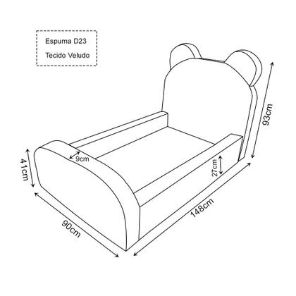 Imagem de Cama Montessoriana Infantil Soft Menino Segura e Confortável para Quarto de Criança - Azul