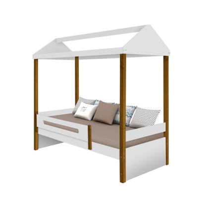 Imagem de Cama Montessoriana Infantil Solteiro Sara - Branco/amêndoa