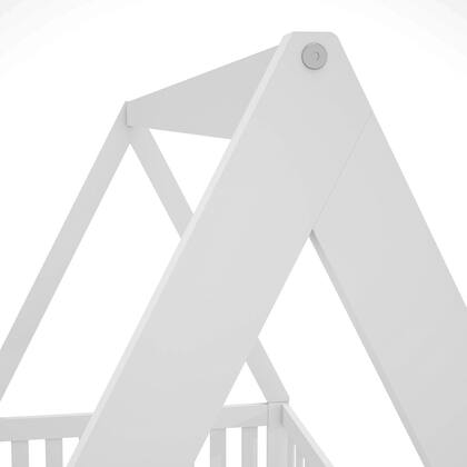 Imagem de Cama Montessoriana Solteiro com Grade e Telhado Giulia Casatema MadeiraOriginals Branco