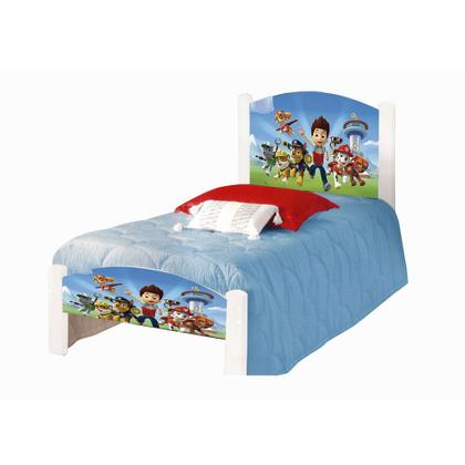 Imagem de Cama Montessoriana Solteiro Infantil Patrulha Canina Adesivada com Colchão 