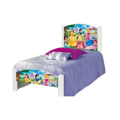 Imagem de Cama Montessoriana Solteiro Infantil Princesas Adesivada com Colchão 