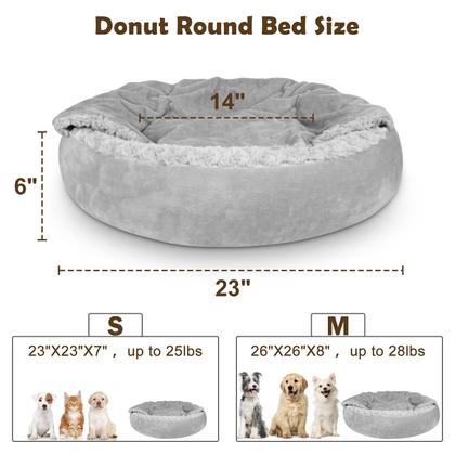 Imagem de Cama para animais de estimação JOEJOY Cama pequena para cães e gatos com cobertor com capuz 58 cm