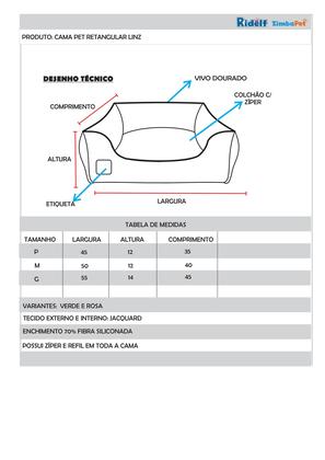 Imagem de Cama para cachorro cama para gato caminha para pet retangular linz cachorrinho pequeno a porte grande