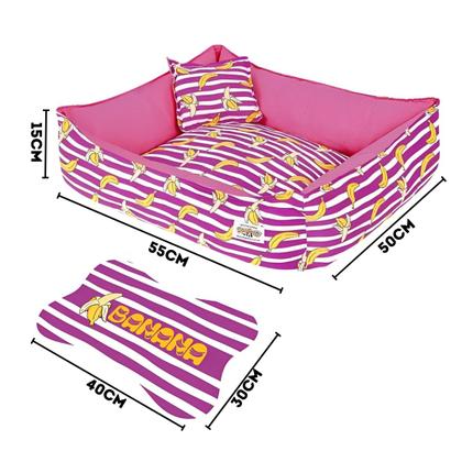 Imagem de Cama para Cachorro Caminha Pet Banana com Jogo Americano