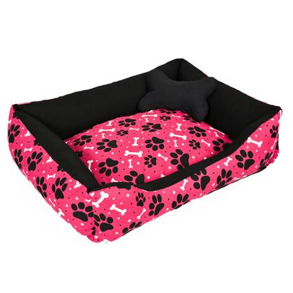 Imagem de Cama para Cachorro Grande 70X55 Com Zíper Estampa Ossinho Preto