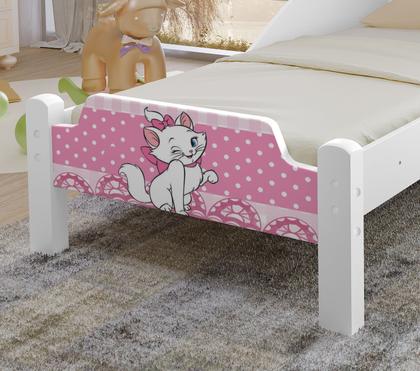 Cama para menina da Gatinha Marie com proteção lateral - PB Móveis Imagem de Cama para menina da Gatinha Marie com proteção lateral