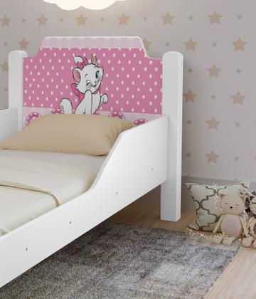 Cama para menina da Gatinha Marie com proteção lateral - PB Móveis Imagem de Cama para menina da Gatinha Marie com proteção lateral