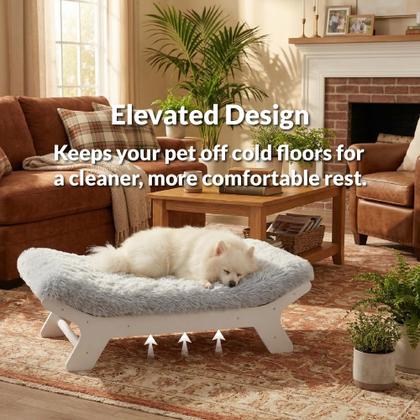 Imagem de Cama para Pet Muihood com Estrutura de Madeira e Colchão de Espuma Egg Crate M
