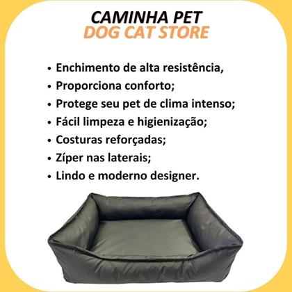 Imagem de Cama Para Pet Retangular Impermeável M Lavável Com Zíper