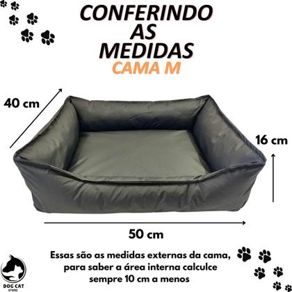 Imagem de Cama Para Pet Retangular Impermeável M Lavável Com Zíper