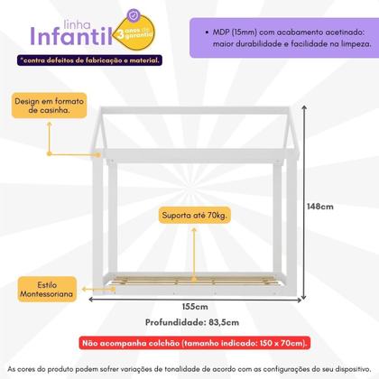 Imagem de Cama para quarto de bebê Montessoriana Castelo Encantado Multimóveis 150x70