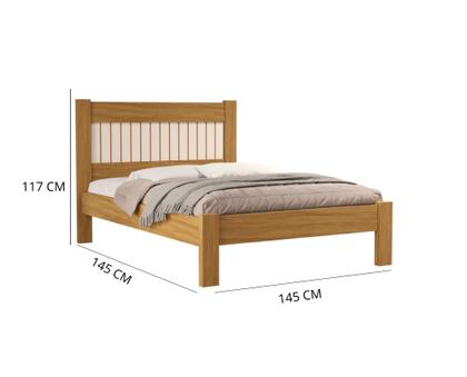 Imagem de Cama Para Quarto De Casal Tradicional Bela Estilo Moderna MDF Com Estrado Madeira com detalhe em friso