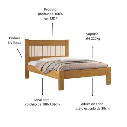 Imagem de Cama Para Quarto De Casal Tradicional Bela Estilo Moderna MDF Com Estrado Madeira