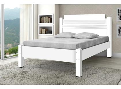 Imagem de Cama Paris Casal Modelo Reforçado Cabeceira Com Detalhes MDF/MDP Para Colchão 138x188