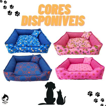 Imagem de Cama Pet Cachorro Gato Quadrada Estampada 52 X 52 X 17 M +