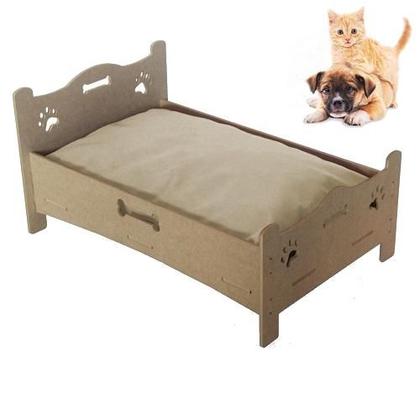 Imagem de Cama Pet Chic Cão / Gato em MDF Com Almofada Suede Mascavo