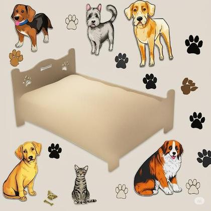 Imagem de Cama Pet Chic Cão / Gato em MDF Com Almofada Suede Mascavo
