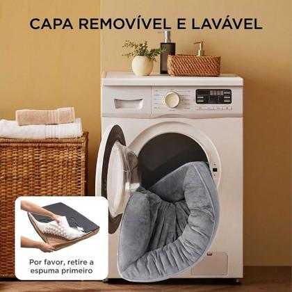 Imagem de Cama Pet Ortopedica Colchão Grande 89x58cm Espuma Casca de Ovo Memoria Foam Lavável com Zíper Cães Médio e Grande