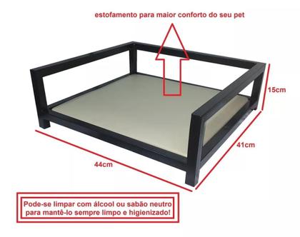 Imagem de Cama Pet Para Cães e Gatos Caminha Grande 69x54 Suspensa Reforçada Luxo Almofada Impermeável