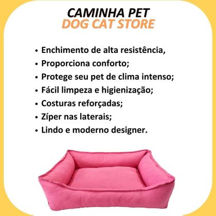 Imagem de Cama Pet Retangular M Tactel Com Zíper + Coleira Peitoral