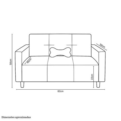 Imagem de Cama Poltrona Pet Nina Luxo Para Porte Médio 82x50cm Cor Cinza Liberty Móveis