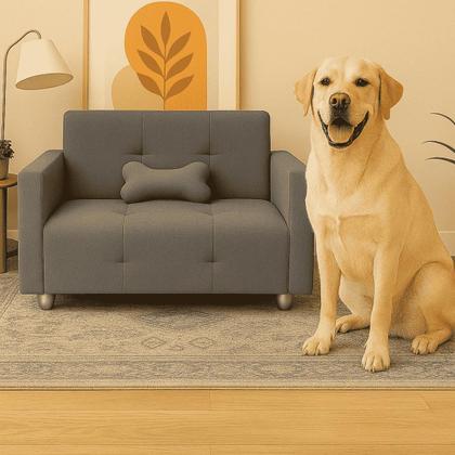 Imagem de Cama Poltrona Pet Nina Luxo Para Porte Médio 82x50cm Cor Cinza Liberty Móveis