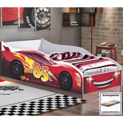 Imagem de Cama Quarto Solteiro Carro com Colchão