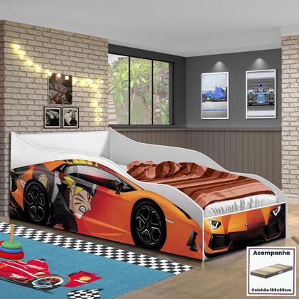 Imagem de Cama Quarto Solteiro Carro com Colchão