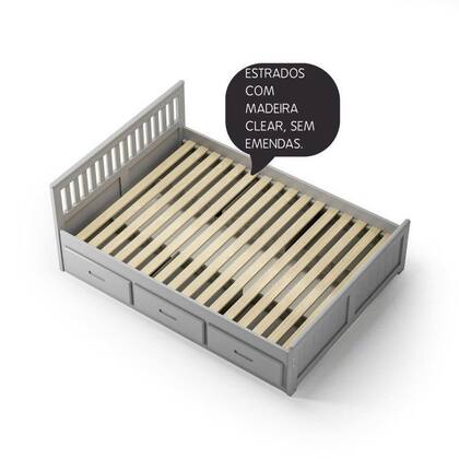 Imagem de Cama Queen 6 Gavetas Madeira Maciça Cinza