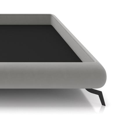 Imagem de Cama Queen Base Box 158x198cm Pés de Ferro Cold P02 Veludo Cinza - Mpozenato