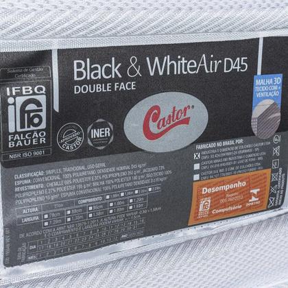 Imagem de Cama Queen Com Colchão de Espuma Castor D45 Black e White Firme - 158x198x62cm