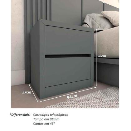 Imagem de Cama Queen e Cabeceira c/ 2 Mesas e 2 Gavetas MDF Sob Medida