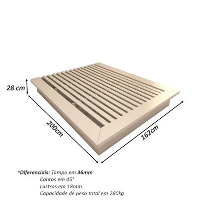 Imagem de Cama Queen e Cabeceira c/ 2 Mesas e 2 Gavetas MDF Sob Medida