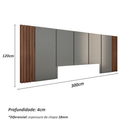 Imagem de Cama Queen e Cabeceira com 2 Mesas Laterais MDF Sob Medida