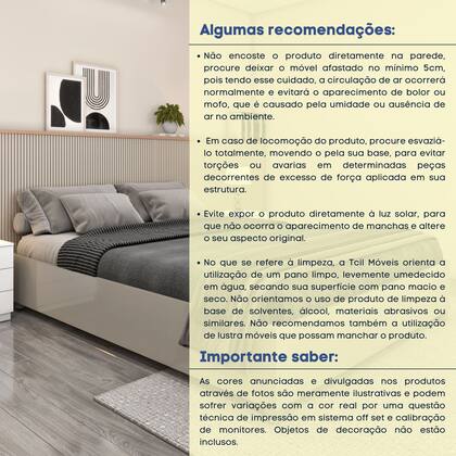 Imagem de Cama Queen em MDP 203cm x 164cm Mônaco Off White
