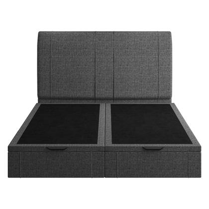 Imagem de Cama Queen Flutuante Baú Cabeceira 160cm Fly S05 Linho Preto - Mpozenato