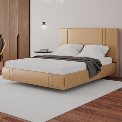 Imagem de Cama Queen Flutuante Com Cabeceira 160cm Astra W01 material sintético Fendi Lyam Decor