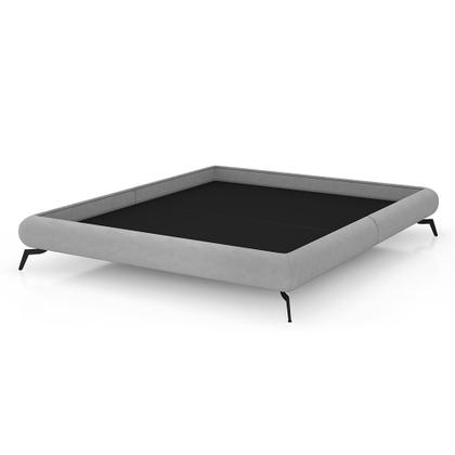 Imagem de Cama Queen Japonesa Pés Alumínio Haru Linho Cinza - Sallar Home