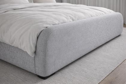Imagem de Cama Queen Moderna Valentina 1.60m Estofada Cabeceira Curva Tecido Premium