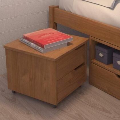 Imagem de Cama Queen Multifuncional Charme com Mesa de Cabeceira - Amêndoa