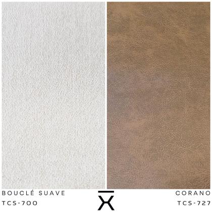 Imagem de Cama Queen Pés Ferro Otto com Cabeceira Roma Corano Caramelo Bouclé Off White - Nexta Casa