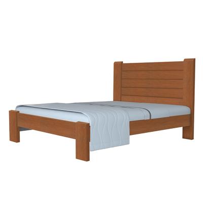 Imagem de Cama Queen Size Casal Malbec Madeira Maciça Angelim Pedra/Tauari Castanho