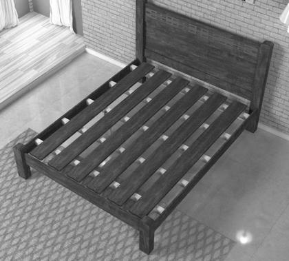 Cama Raissa Casal 1,38cm Noce c/ aplique Castanho - Cambel - Cama de