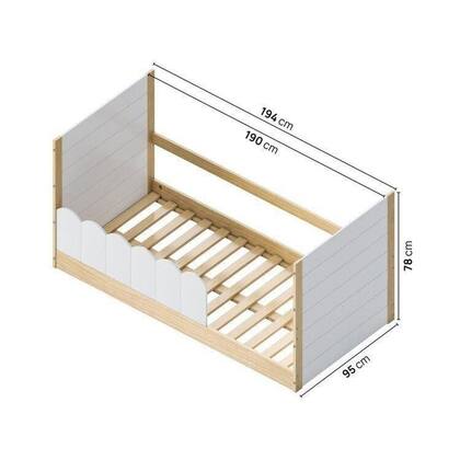 Imagem de Cama Reversível Solteiro com Cerquinha Dupla New Garden Casatema Natural/Branco