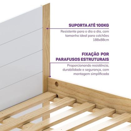 Imagem de Cama Reversível Solteiro New Garden Casatema Natural/Branco