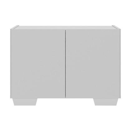 Imagem de Cama Solteiro 100% Mdf Com Colchão E Mesa De Cabeceira 2 Portas Multimóveis Mp4186 Branca Branco