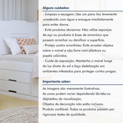 Imagem de Cama Solteiro 5 Gavetas com Puxador Embutido - Alice Branco