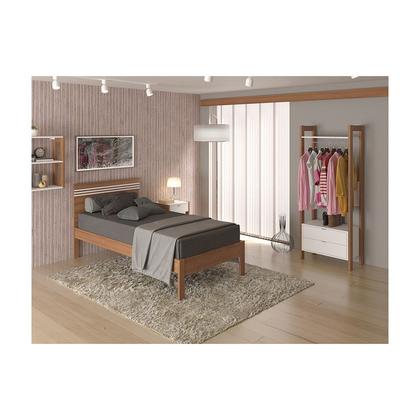 Imagem de Cama Solteiro 98,6x93x195 cm Amêndoa/Branco Tecnomobili